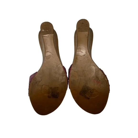 Y2K vintage Gabriella Rocha pink wood block sandals size 7M. - Picture 5 of 7